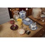 Various decorative blue and white china; a painted