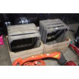 Four various wooden crates