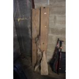 Four pieces of various old timber