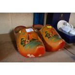 A pair of wooden clogs