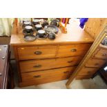 An Edwardian chest fitted two short of two long dr