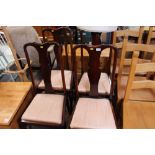 Four Queen Anne style dining chairs