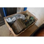 A box of military related items to include tank pe