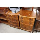 Two reproduction bow fronted chests, each fitted f