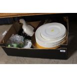 A box containing Wedgwood Windsor dinnerware; vari