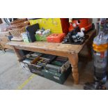 A stripped pine kitchen table - reduced