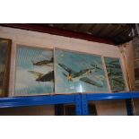 Three prints depicting aircraft