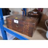 A Victorian inlaid trinket box