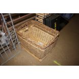 Two wicker log baskets