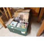 A box of records, DVD's and videos