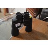 A pair of Magnaloux 10 x 50 binoculars