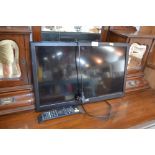A JVC LED television with remote control
