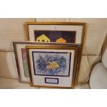 Three framed pictures