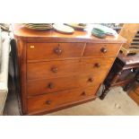 A Victorian mahogany chest fitted two short over t