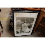 Two black and white photographic prints
