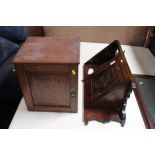 An Edwardian carved mahogany wall mounting corner