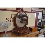 A Victorian mahogany swing toilet mirror