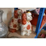 A pair of Staffordshire style spaniels
