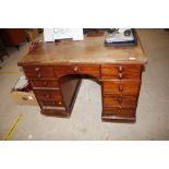 A late 19th Century pedestal desk