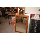 Three various wall mirrors and a folding card tabl