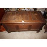 An oak panel coffer