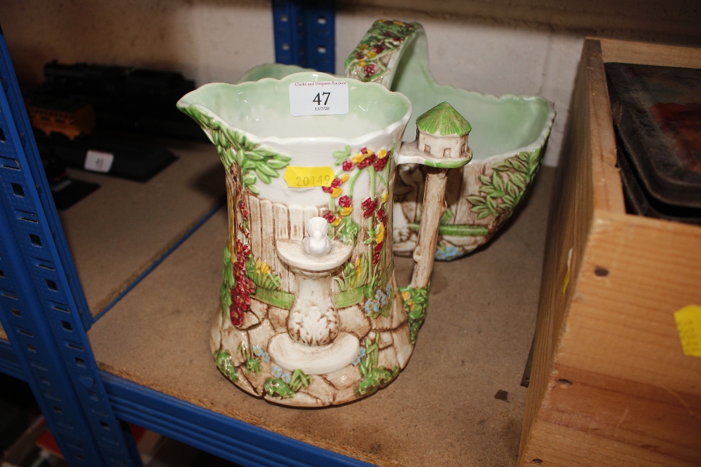 A Falconware fruit basket; and a matching jug