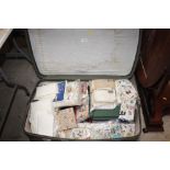 A suitcase of stamps and albums