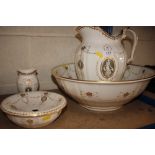 A Mintons wash jug and bowl with matching tooth br