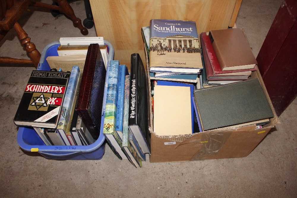 Two boxes of various books