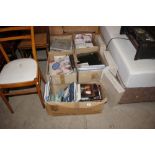 Five boxes of various picture frames, photo albums