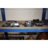 A collection of model trains and tanks