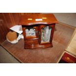 A wooden jewellery cabinet and contents of costume