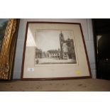 Charles H Clarke, pencil signed print of old build