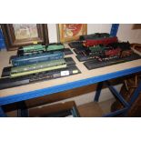 A collection of model railway engines etc.