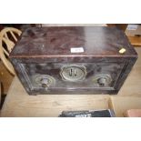 A vintage oak cased radio AF