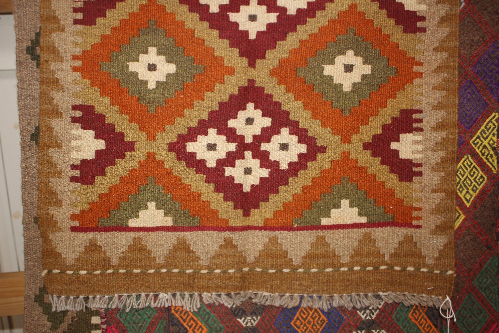 An approx. 2'11" x 2' Meimana Kelim rug