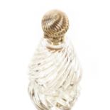 A late Victorian glass baluster perfume bottle, with swirled decoration, silver mount, London 1889