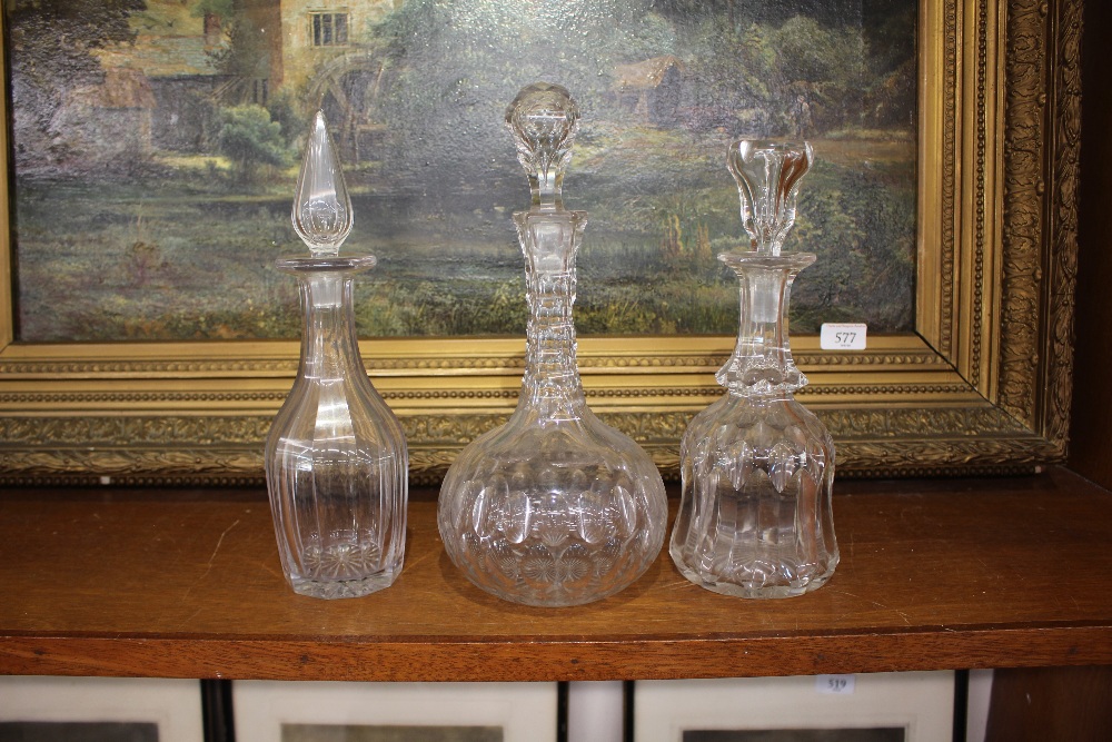 A collection of various Antique glass decanters, some without stoppers - Image 3 of 5