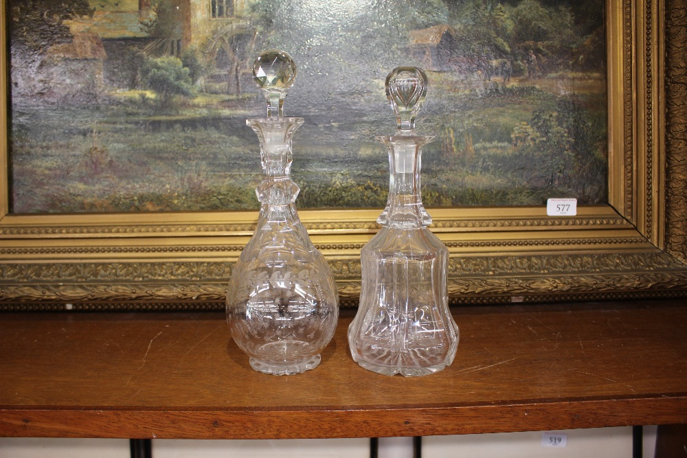 A collection of various Antique glass decanters, some without stoppers - Image 5 of 5