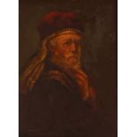 Continental school, head and shoulders portrait study of a bearded nobleman, indistinctly signed oil