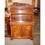 A Victorian mahogany chiffonier, with raised shelved back, single frieze drawer below, the