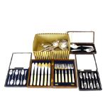 A quantity of various plated cutlery, including boxed sets etc.