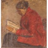 Pablio Morbiducci 1889-1963, study of an old lady reading a book, oil on canvas signed and dated '