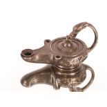 A Victorian silver table lighter, in the form of a Roman lamp, by James Charles Edington, having