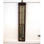 A Victorian mahogany cased Admiral Fitzroy's barometer, 96cm overall