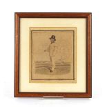 A set of three engravings, depicting famous cricketers