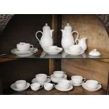 A quantity of blanc de chine 19th Century German porcelain teaware