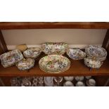 A 19th Century ironstone "Britannicus Dresden" pattern part dinner/dessert service, comprising