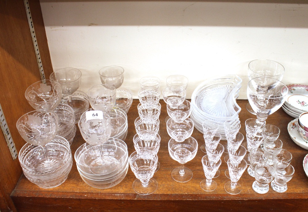 A collection of 19th Century and later glassware, to include cut glass finger bowls, etched glass