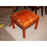 A Chinese hardwood low occasional table, 46cm wide x 42cm high